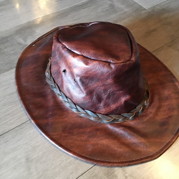 Leather crushable outback hat  L/58-59cm (23”) mint condition - Picture 3 of 5